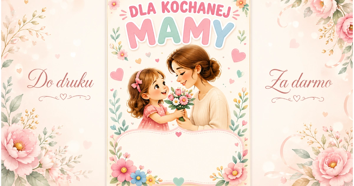 Laurka kolorowa od młodszej dziewczynki na Dzień Mamy 43