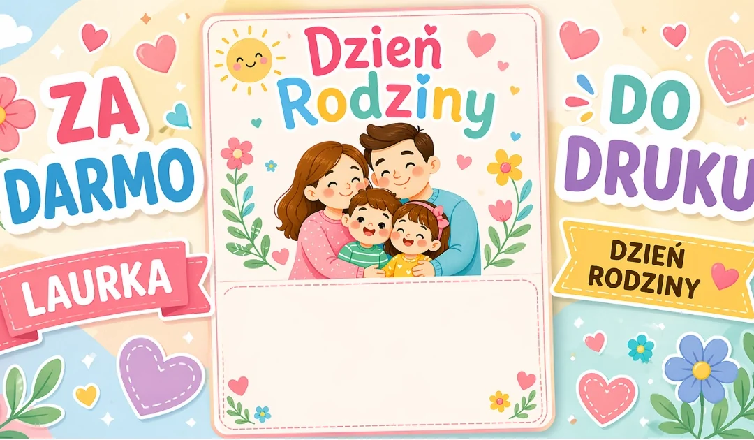 Laurka z rodziną przytulającą się