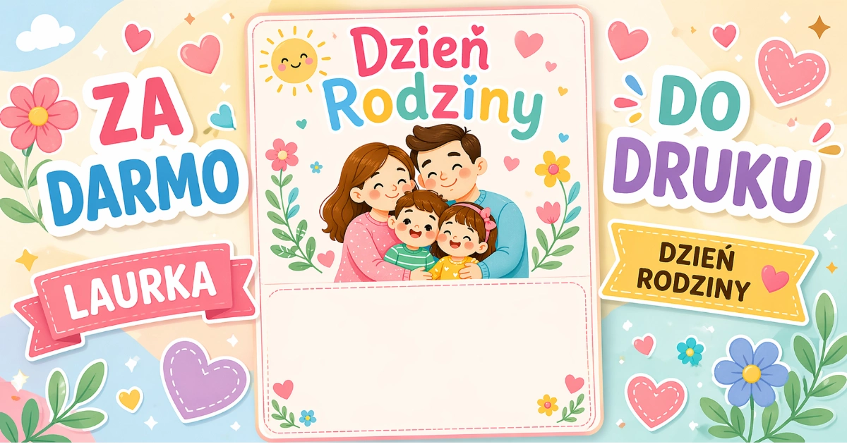 Laurka z rodziną przytulającą się