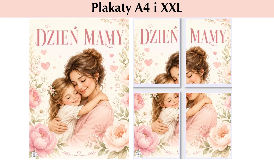 Plakat klasyczny z mamą i dzieckiem