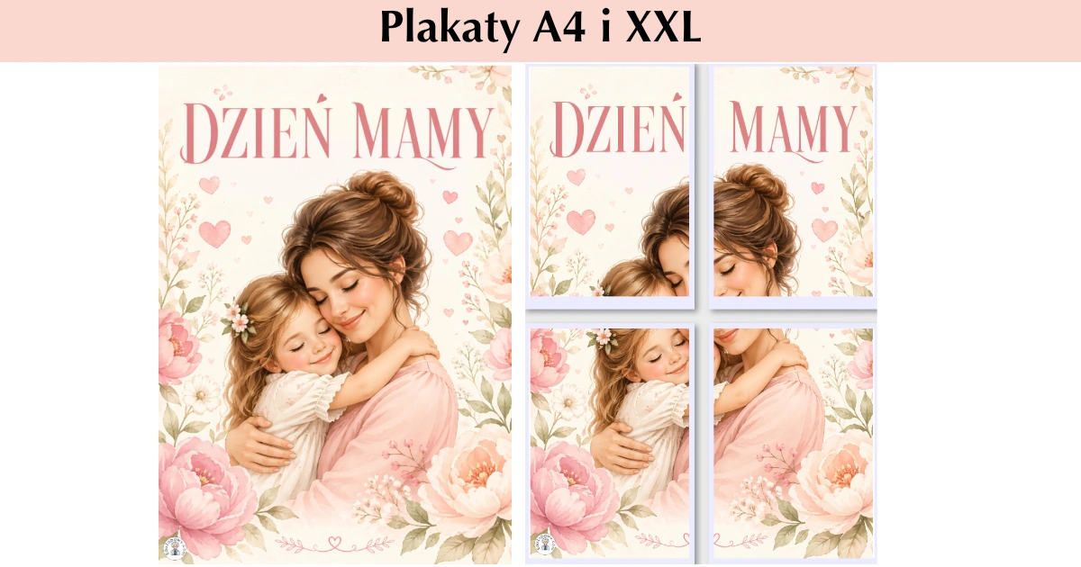 Plakat klasyczny z mamą i dzieckiem