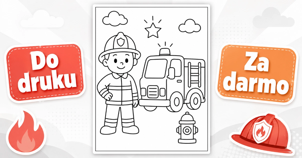  Strażak i wóz strażacki