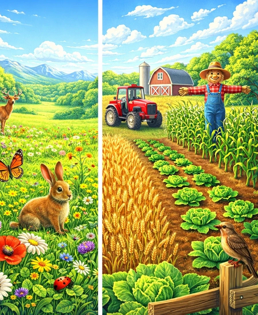 Czym różni się łąka od pola uprawnego?