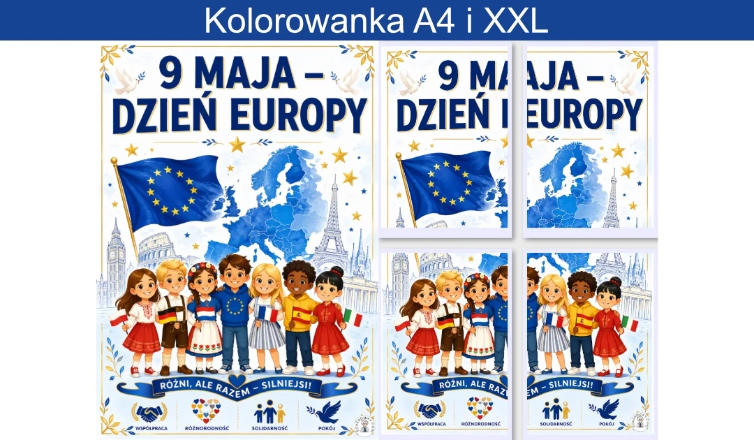 Plakat A4 i XXL: 9 maja – Dzień Europy
