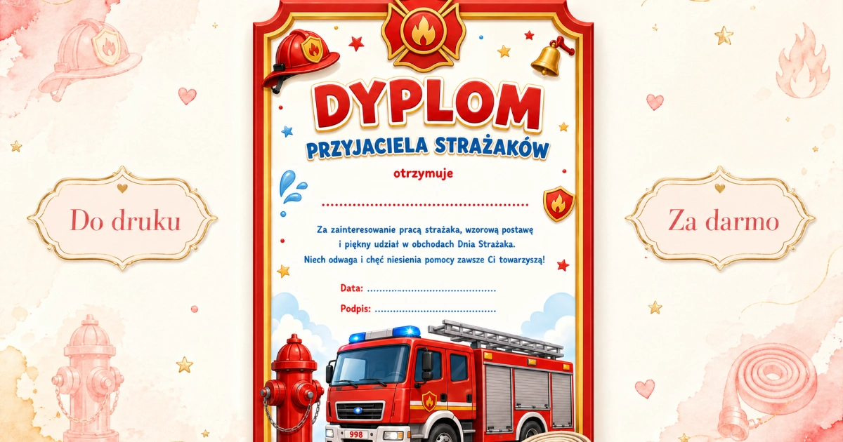 Dyplom Przyjaciela Strażaków 