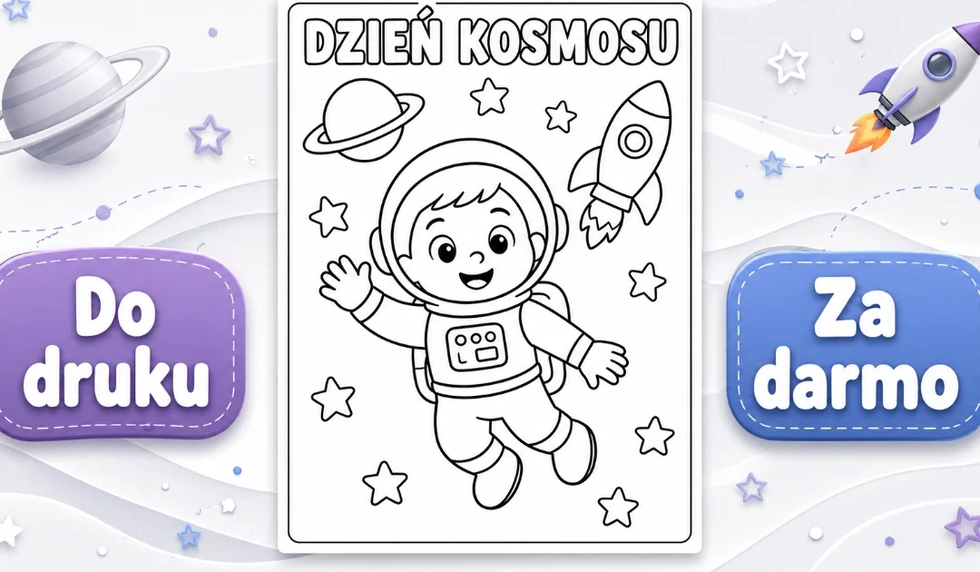 Kolorowanka: Dziecko-astronauta