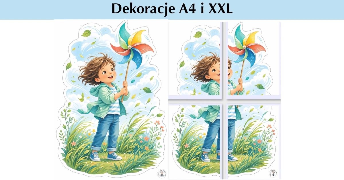 Dekoracje A4 i XXL: Kolorowy wiatraczek 43