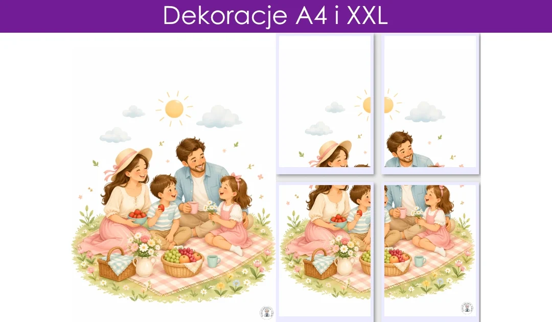 Dekoracja A4 i XXL: Rodzinny piknik