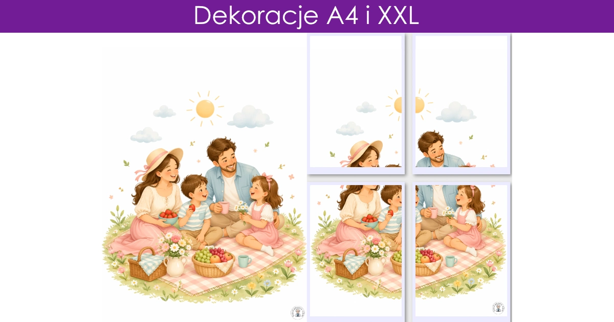 Dekoracja A4 i XXL: Rodzinny piknik