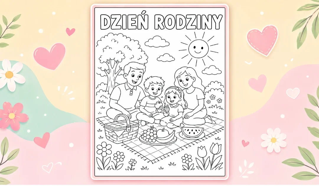 Kolorowanka: Rodzinny piknik
