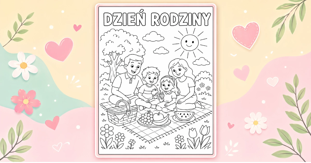 Kolorowanka: Rodzinny piknik