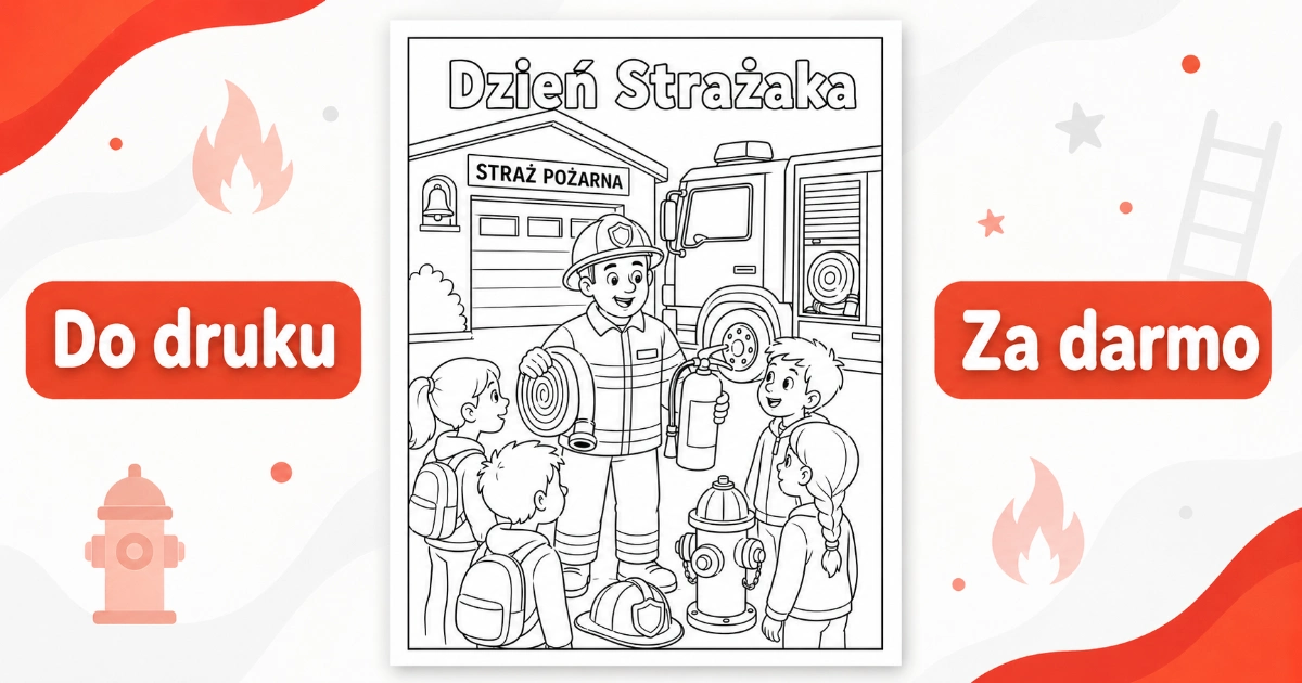 Dzieci odwiedzające remizę strażacką
