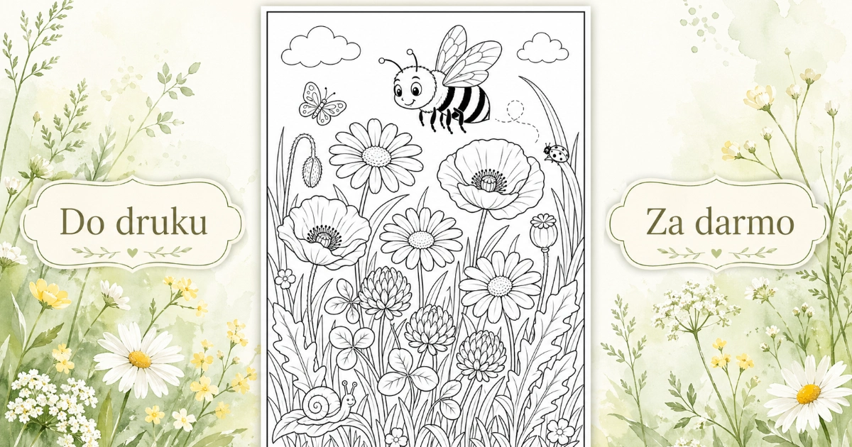 Kolorowanka: Majowa łąka z makami 43