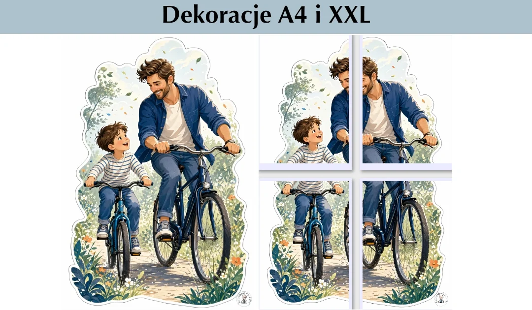 Dekoracje A4 i XXL: Rowerowa przygoda