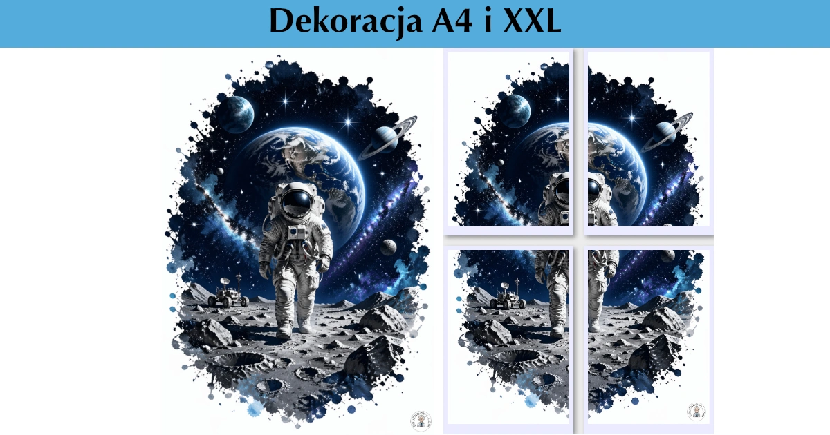 Dekoracja A4 i XXL: Astronauta na Księżycu 43