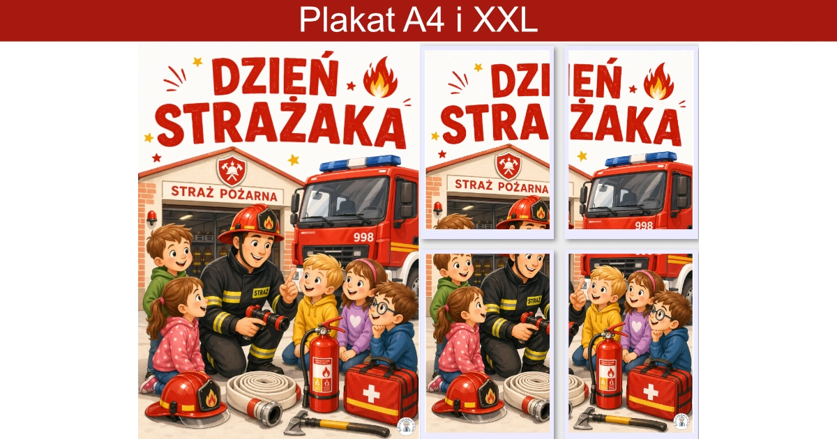 Dzieci odwiedzające remizę strażacką