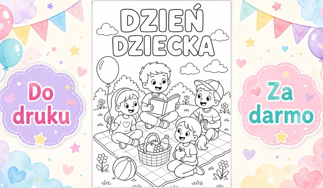 Kolorowanka: Piknik na trawie