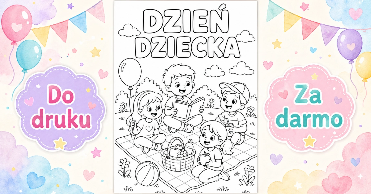 Kolorowanka: Piknik na trawie