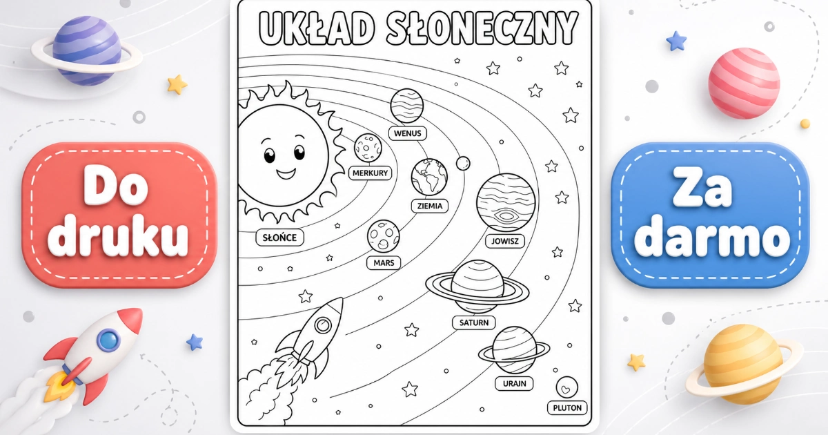 Kolorowanka: Układ Słoneczny