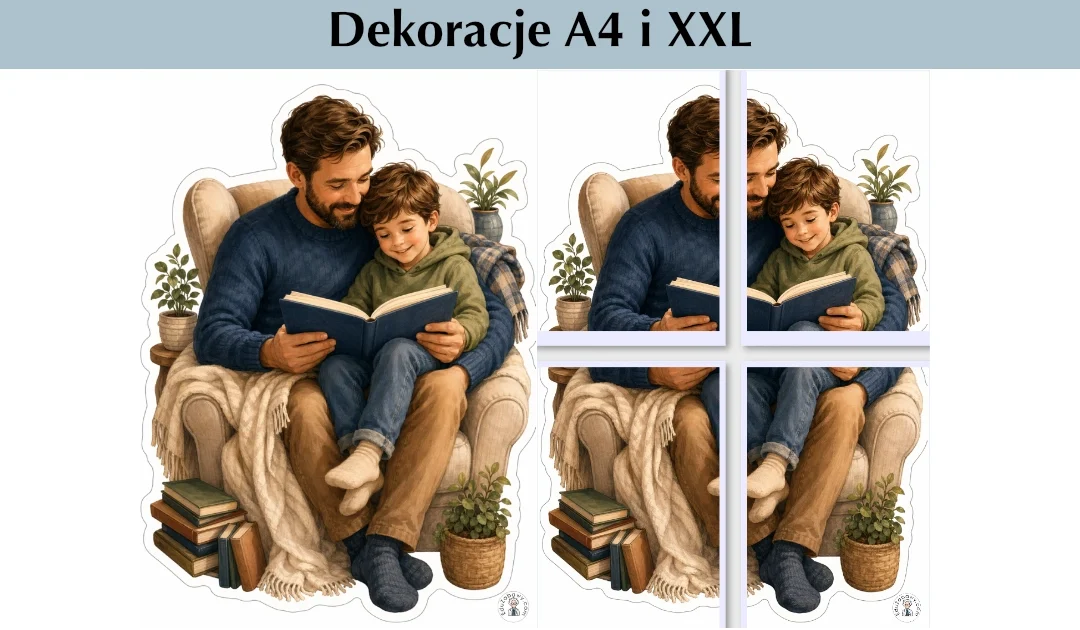 Dekoracje A4 i XXL: Wieczór z książką