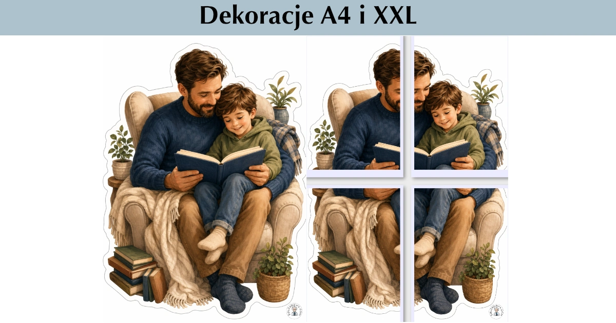 Dekoracje A4 i XXL: Wieczór z książką