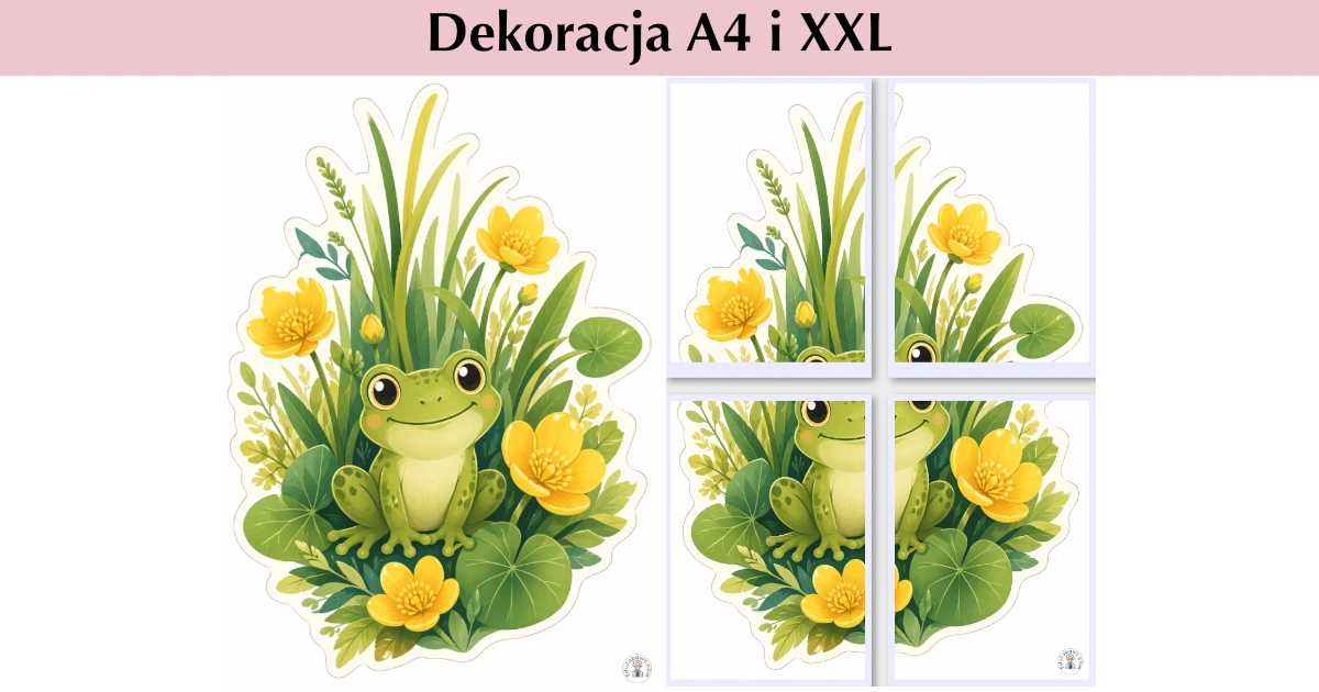 Żabka wśród kaczeńców — dekoracja bardziej urocza