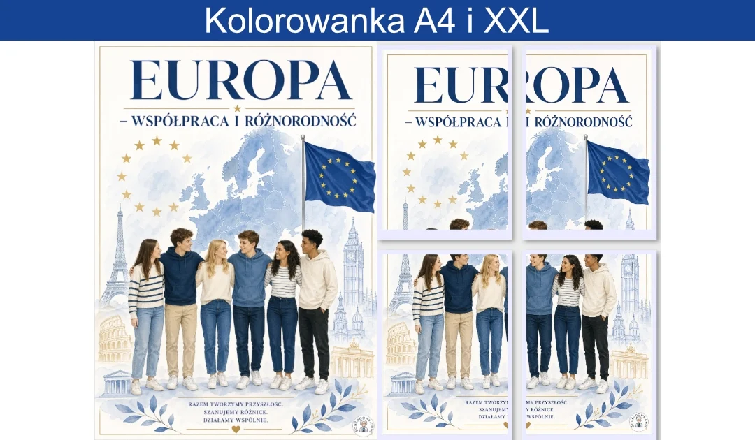Plakat A4 i XXL: Europa – współpraca i różnorodność