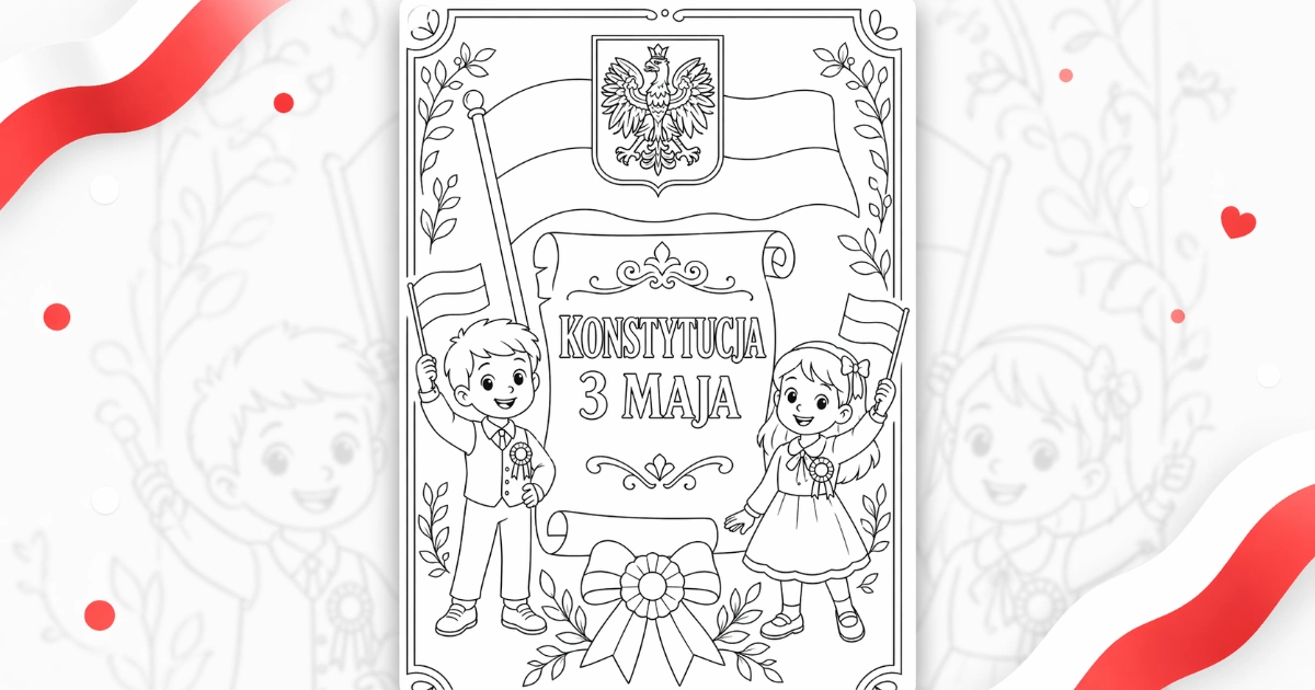 Kolorowanka: Konstytucja 3 Maja
