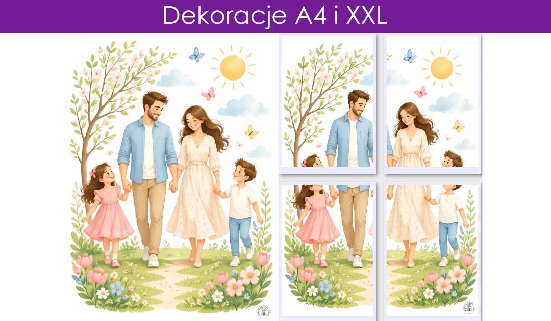Dekoracja A4 i XXL: Rodzinny spacer