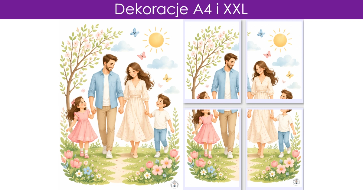Dekoracja A4 i XXL: Rodzinny spacer