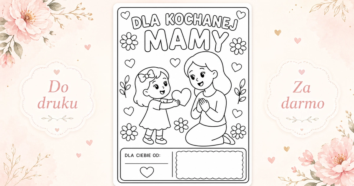 Laurka do pokolorowania od młodszej dziewczynki na Dzień Mamy 43