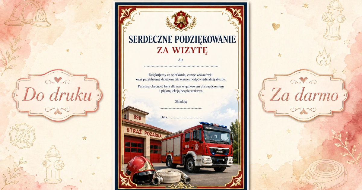 Serdeczne podziękowanie za wizytę strażaków