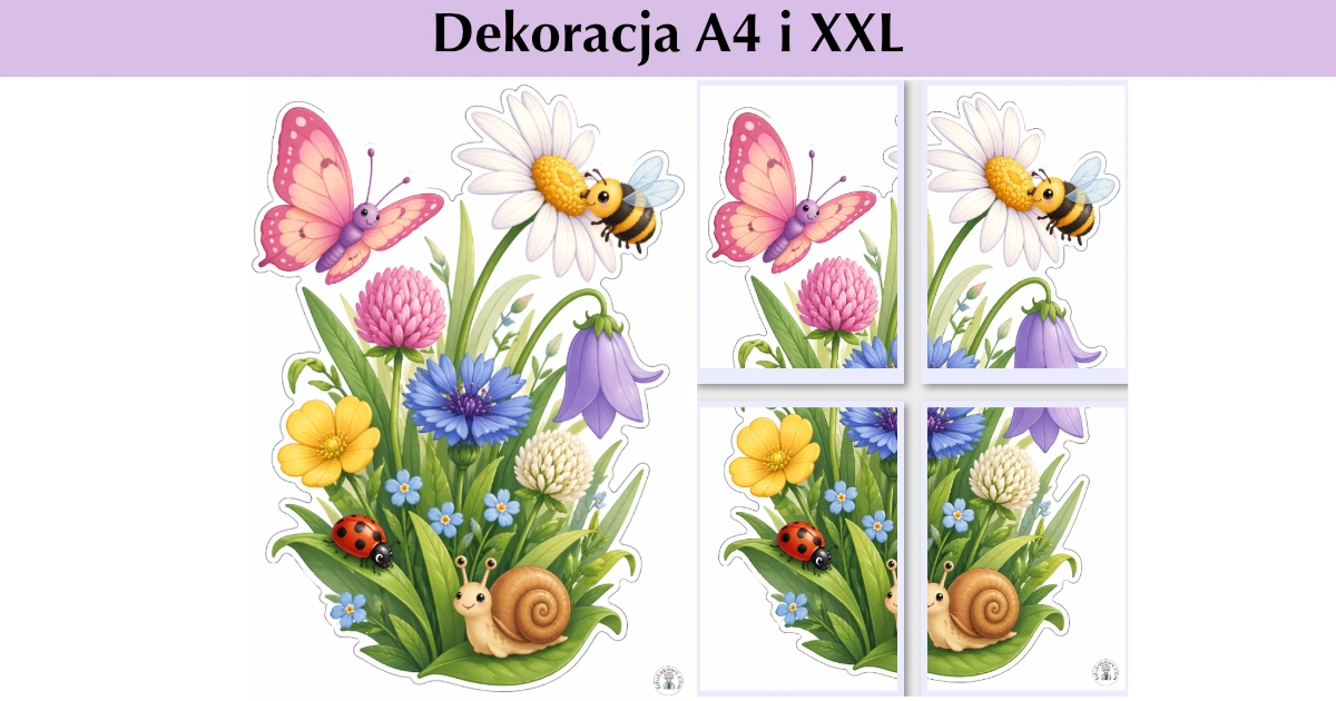 Cała majowa łąka z mieszkańcami — dekoracja zbiorcza