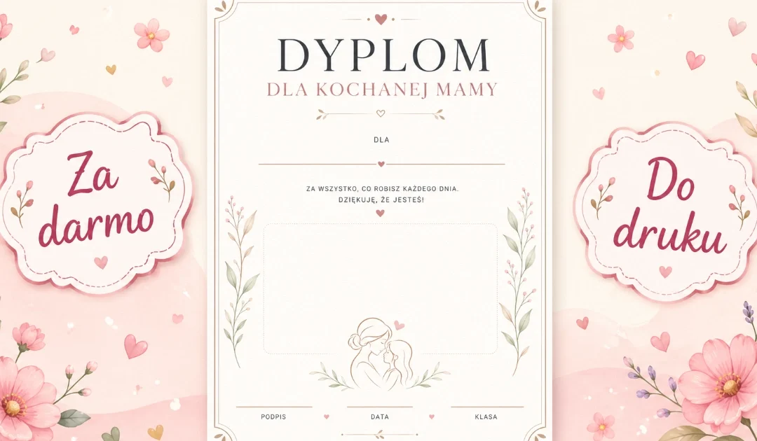 Dyplom dla Kochanej Mamy — wersja spokojna