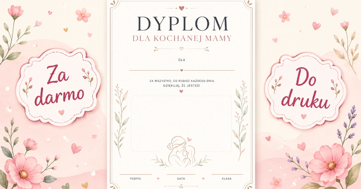Dyplom dla Kochanej Mamy — wersja spokojna