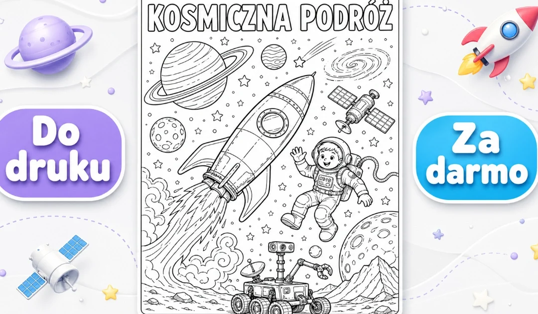 Kolorowanka: Kosmiczna podróż