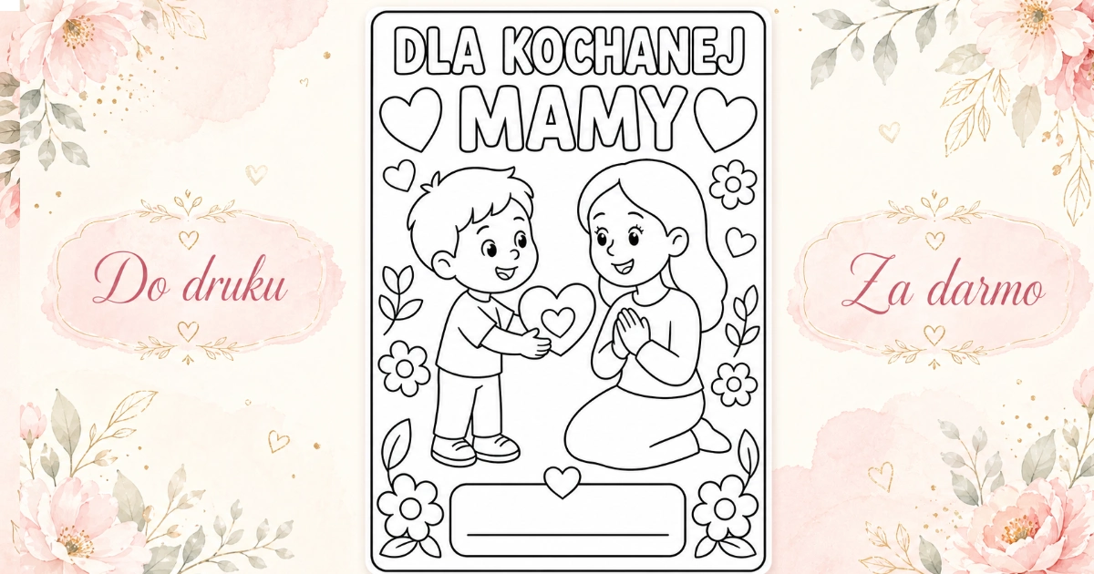 Laurka do pokolorowania od młodszego chłopca na Dzień Mamy 43
