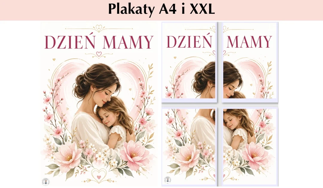 Plakat symboliczny, mama z córką
