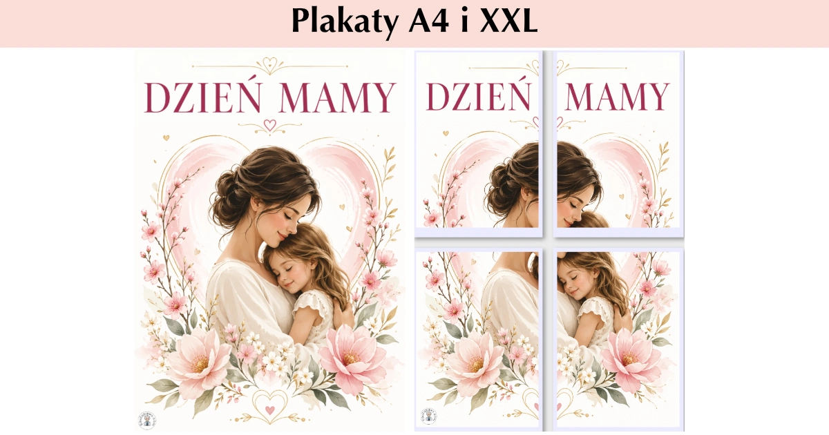Plakat symboliczny, mama z córką