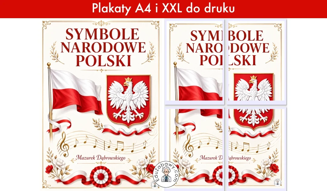 Plakat A4 i XXL: Symbole narodowe Polski