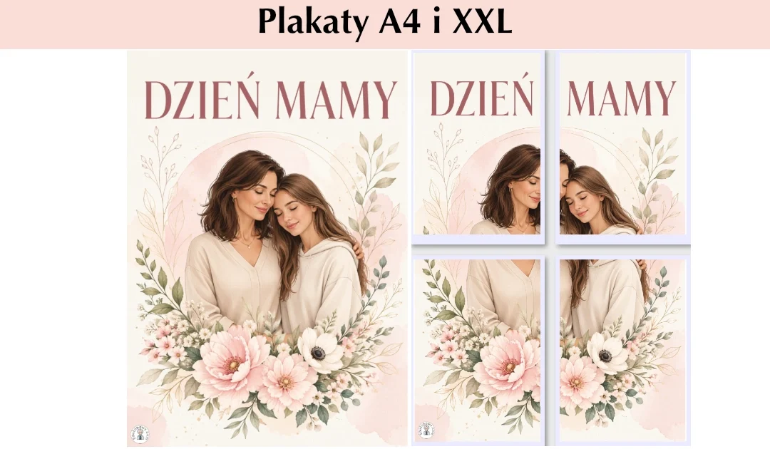 Plakat dla starszych dzieci na Dzień Mamy