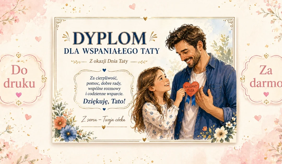 Dyplom dla wspaniałego taty