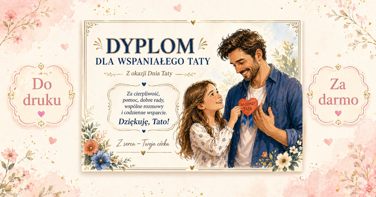 Dyplom dla wspaniałego taty
