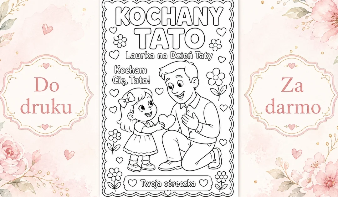 Laurka do pokolorowania „Kochany Tato”