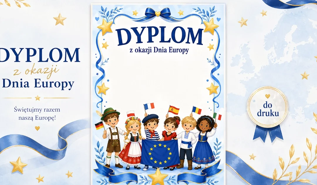 Śliczny dyplom na Dzień Europy