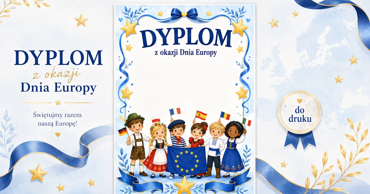 Śliczny dyplom na Dzień Europy