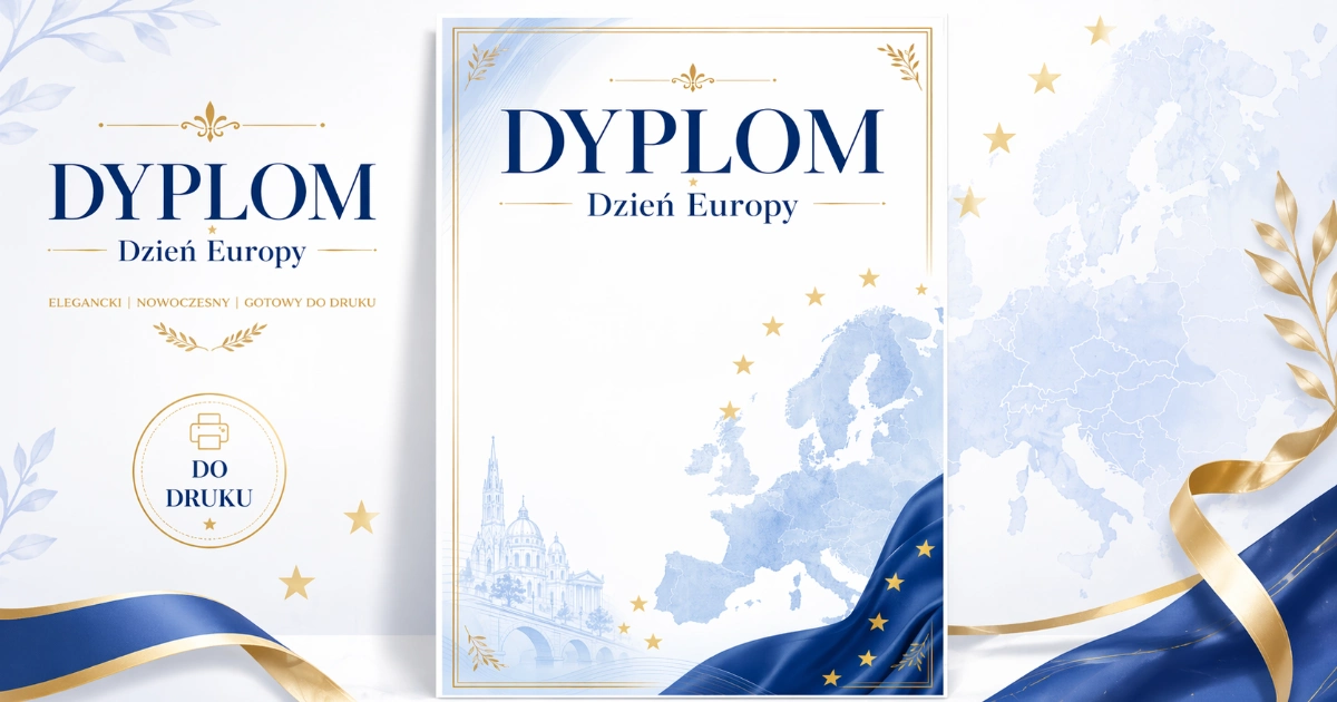 Nowoczesny dyplom na Dzień Europy
