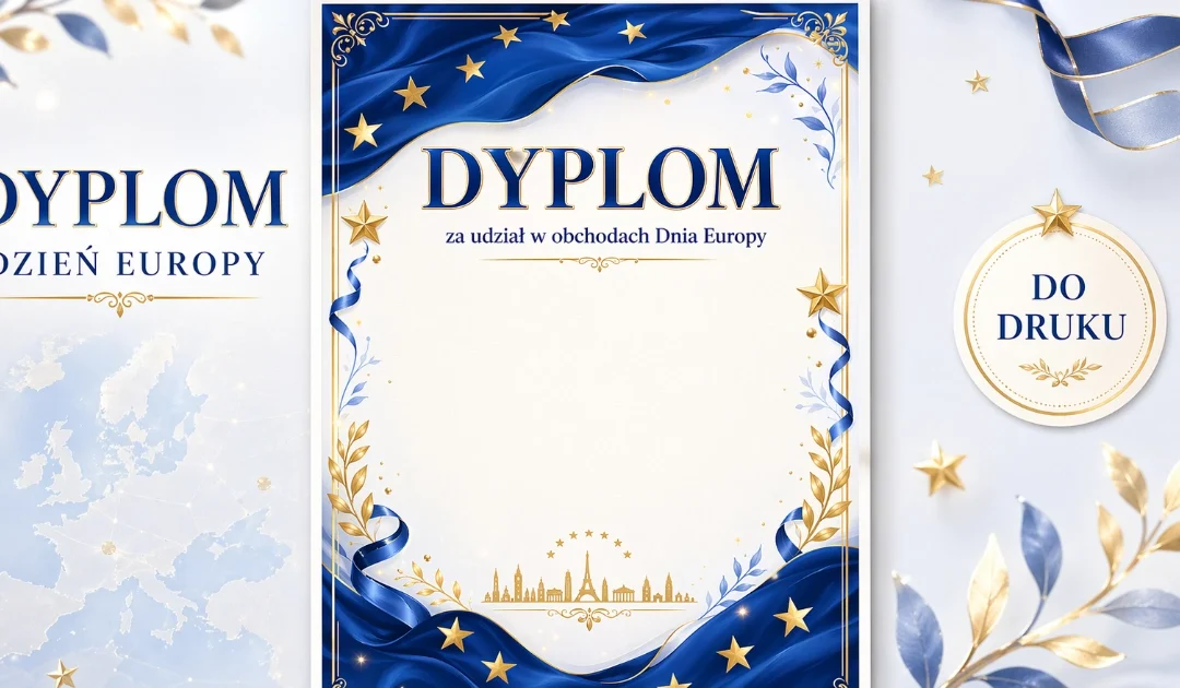 Efektowny dyplom na Dzień Europy