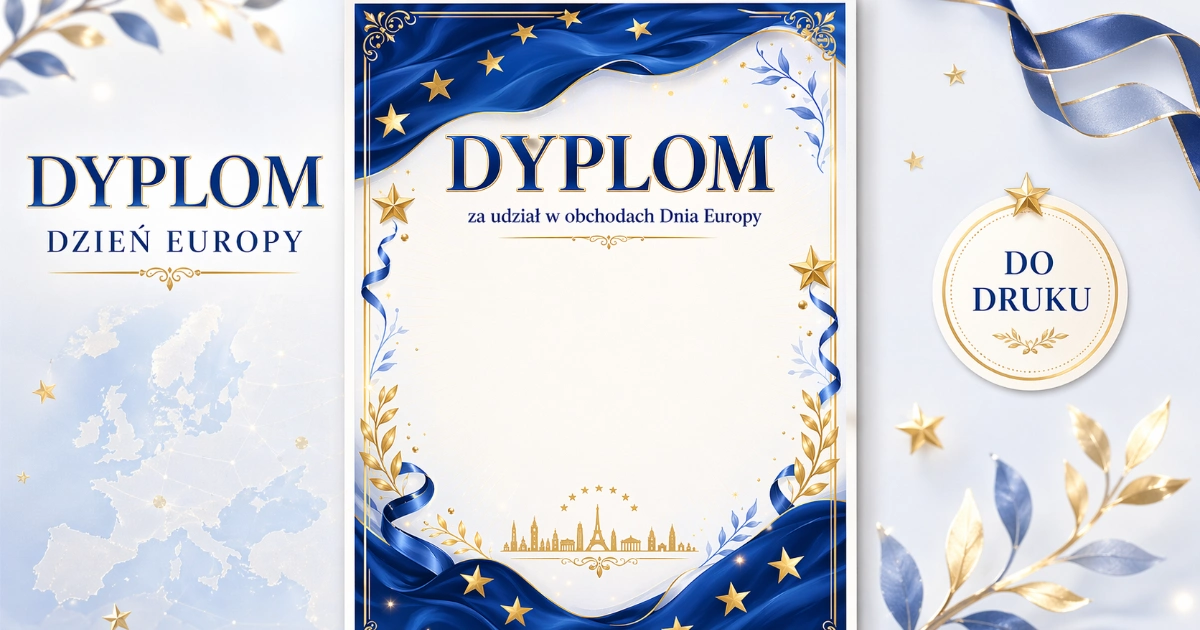 Efektowny dyplom na Dzień Europy