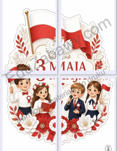 Dekoracje A4 i XXL: Dzieci podczas apelu 3 maja 44